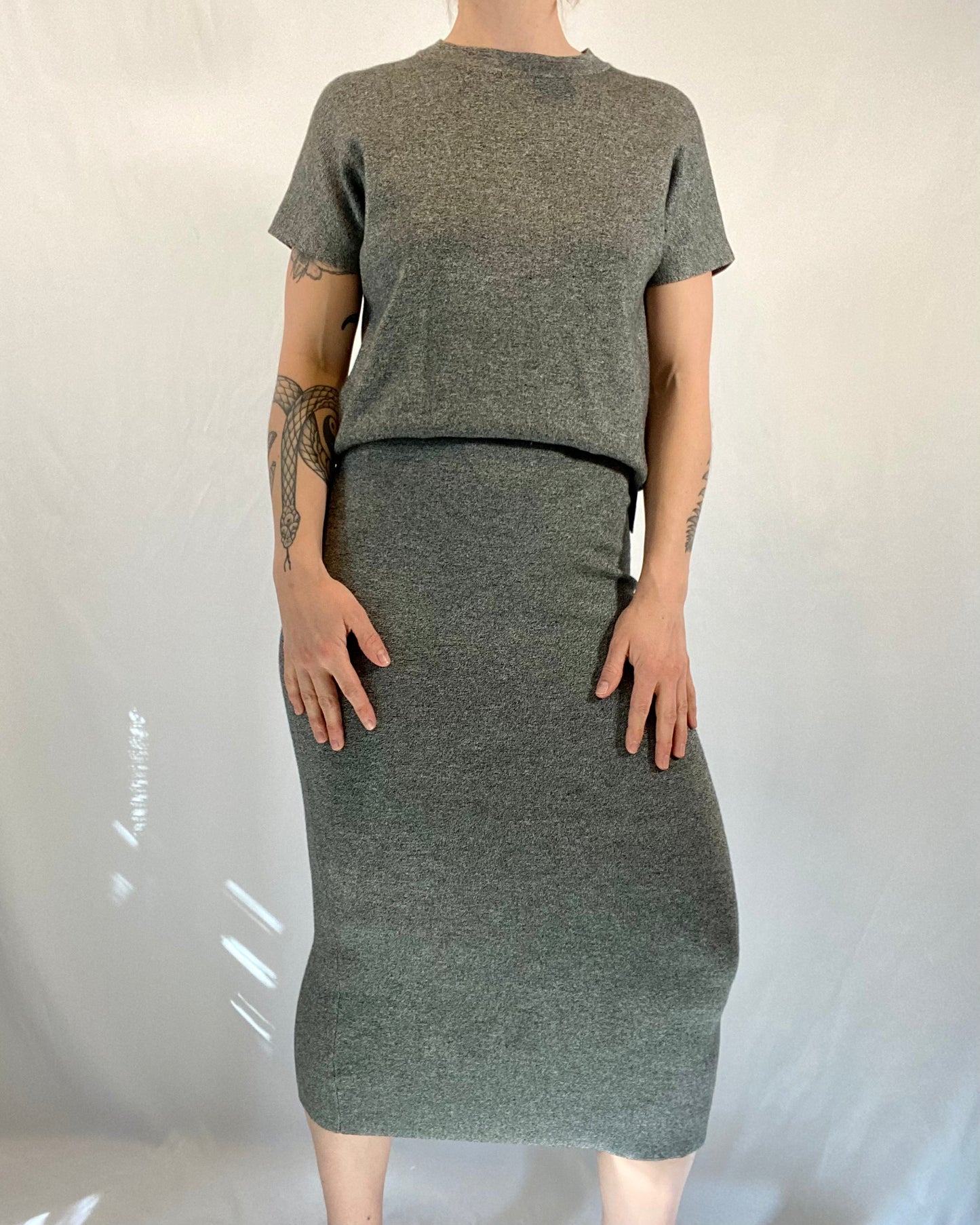 Heather Grey Skirt Set