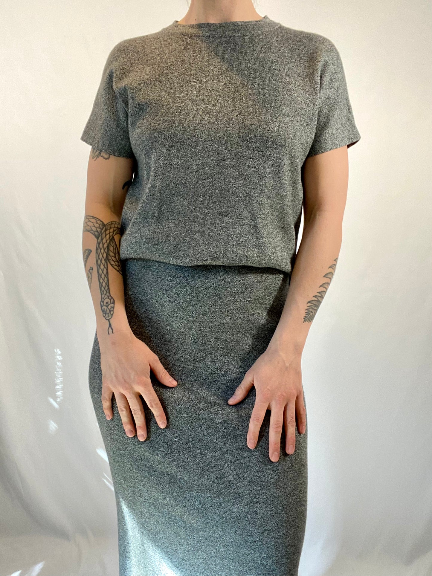 Heather Grey Skirt Set