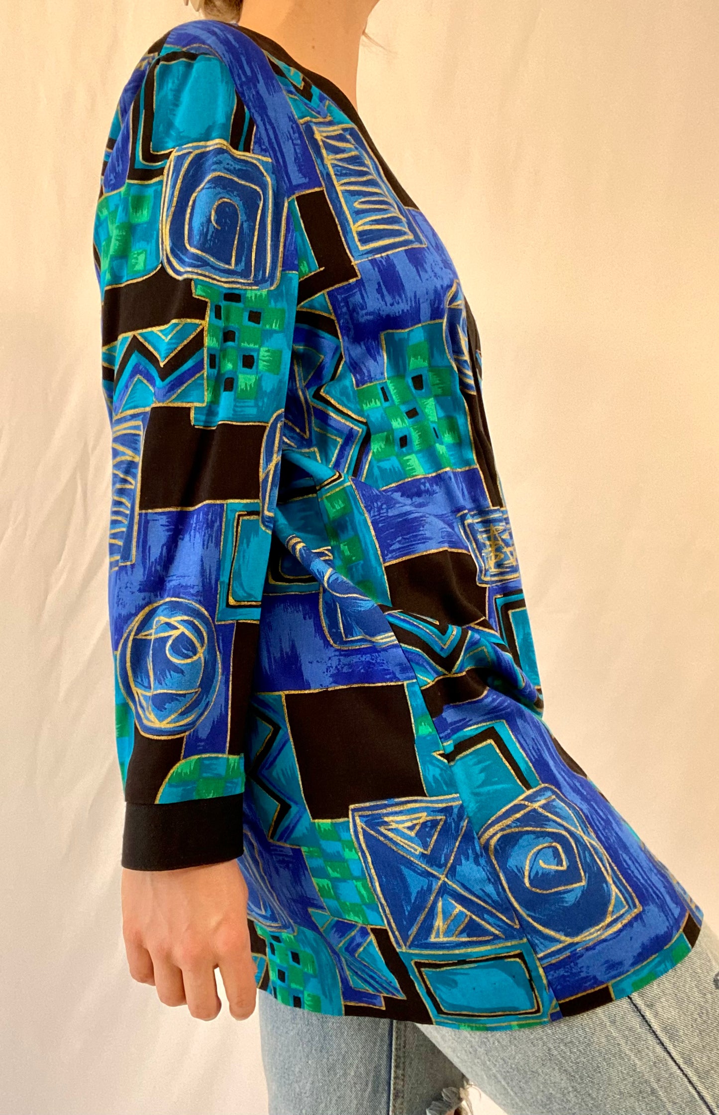 Vintage Patterned Cardigan with Belt