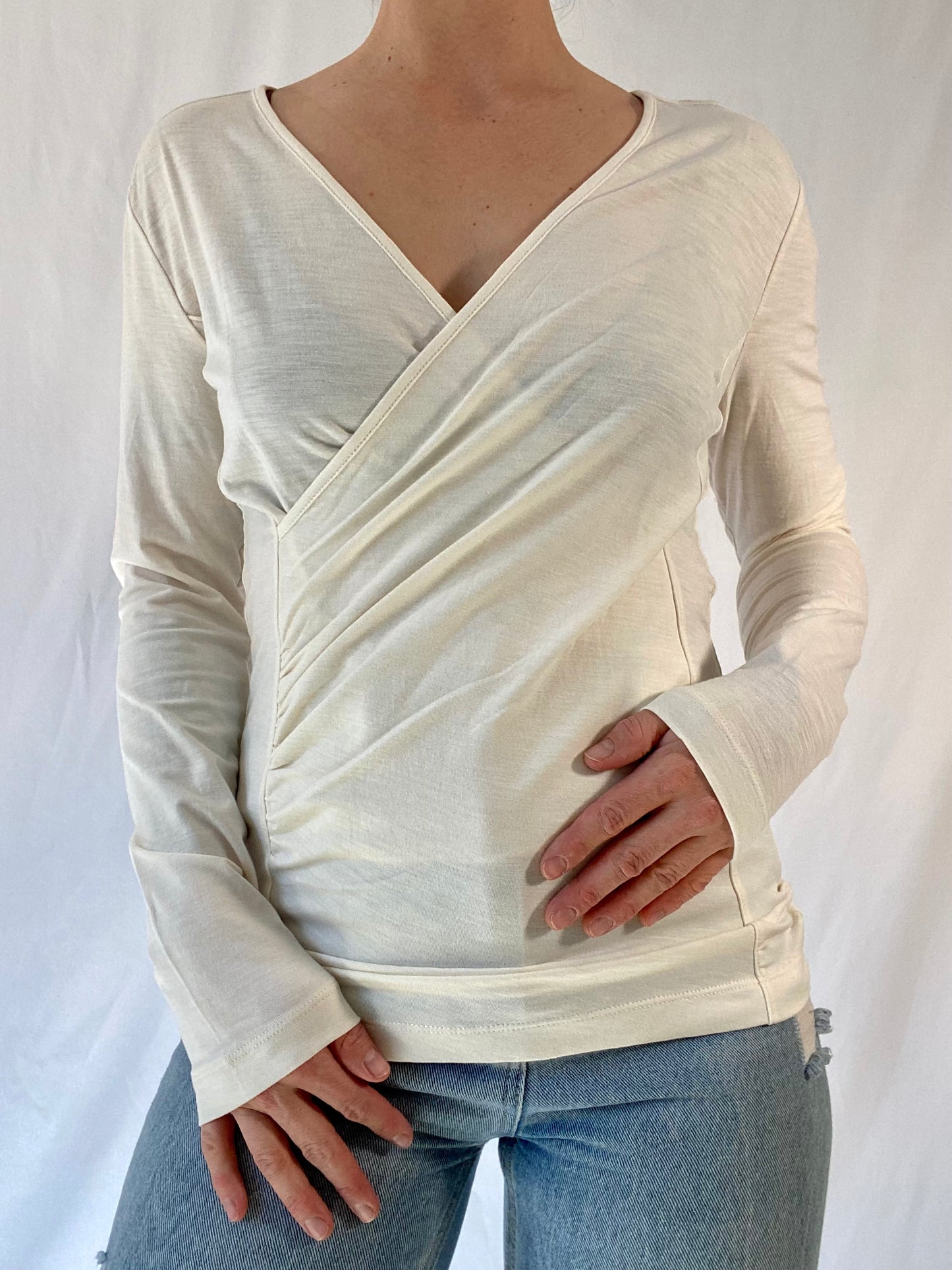 Ivory V Neck Top