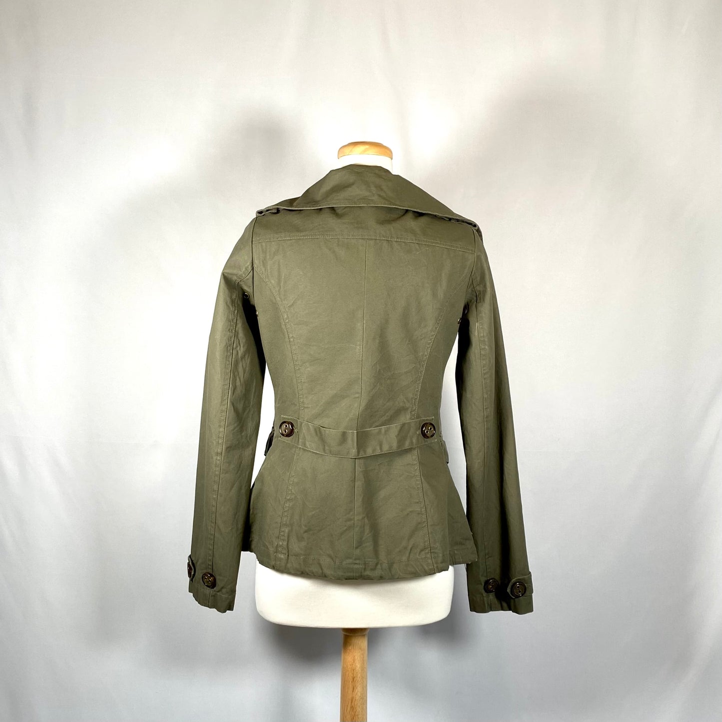 Waxed Cotton Button Up Jacket
