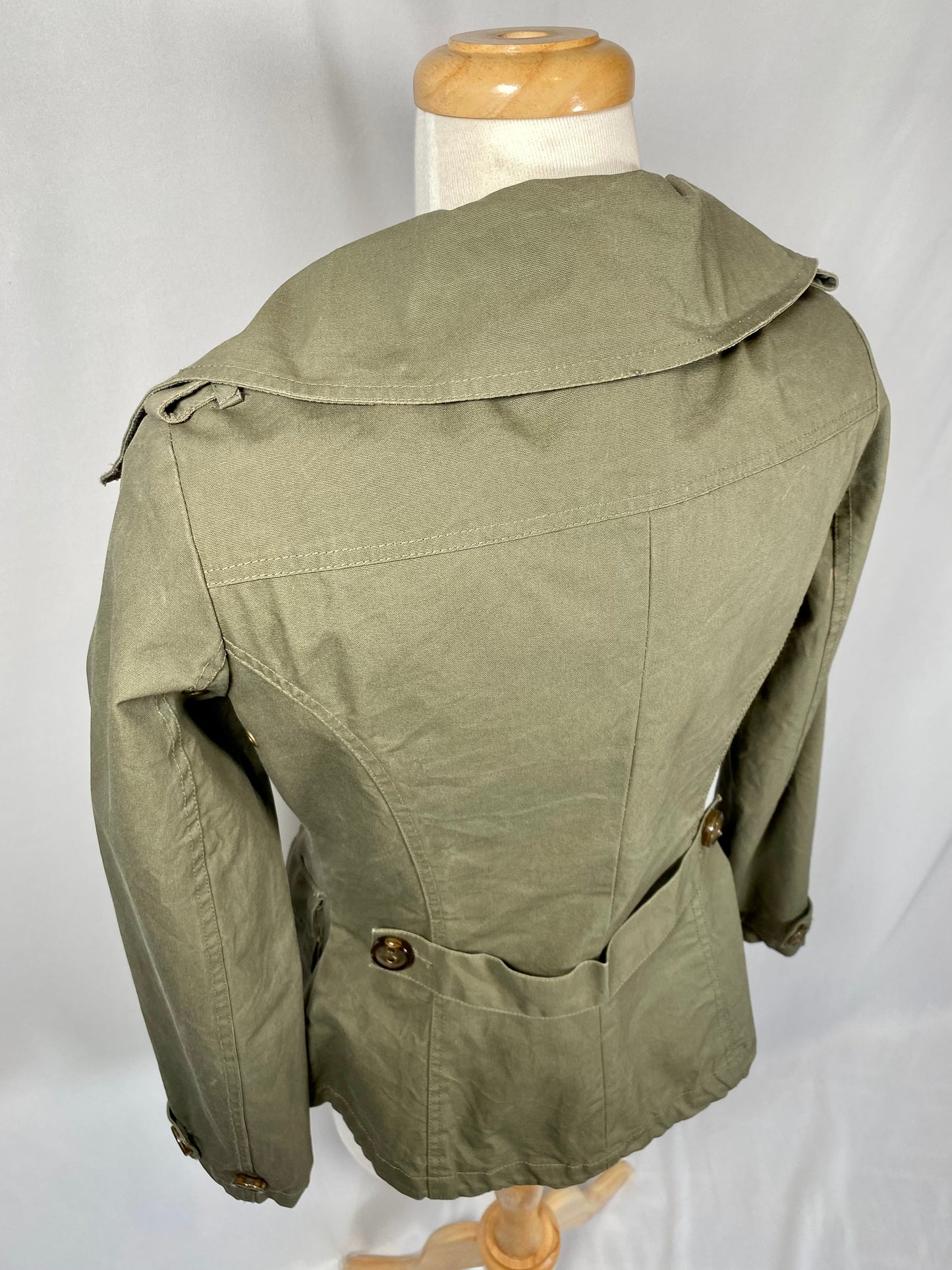 Waxed Cotton Button Up Jacket