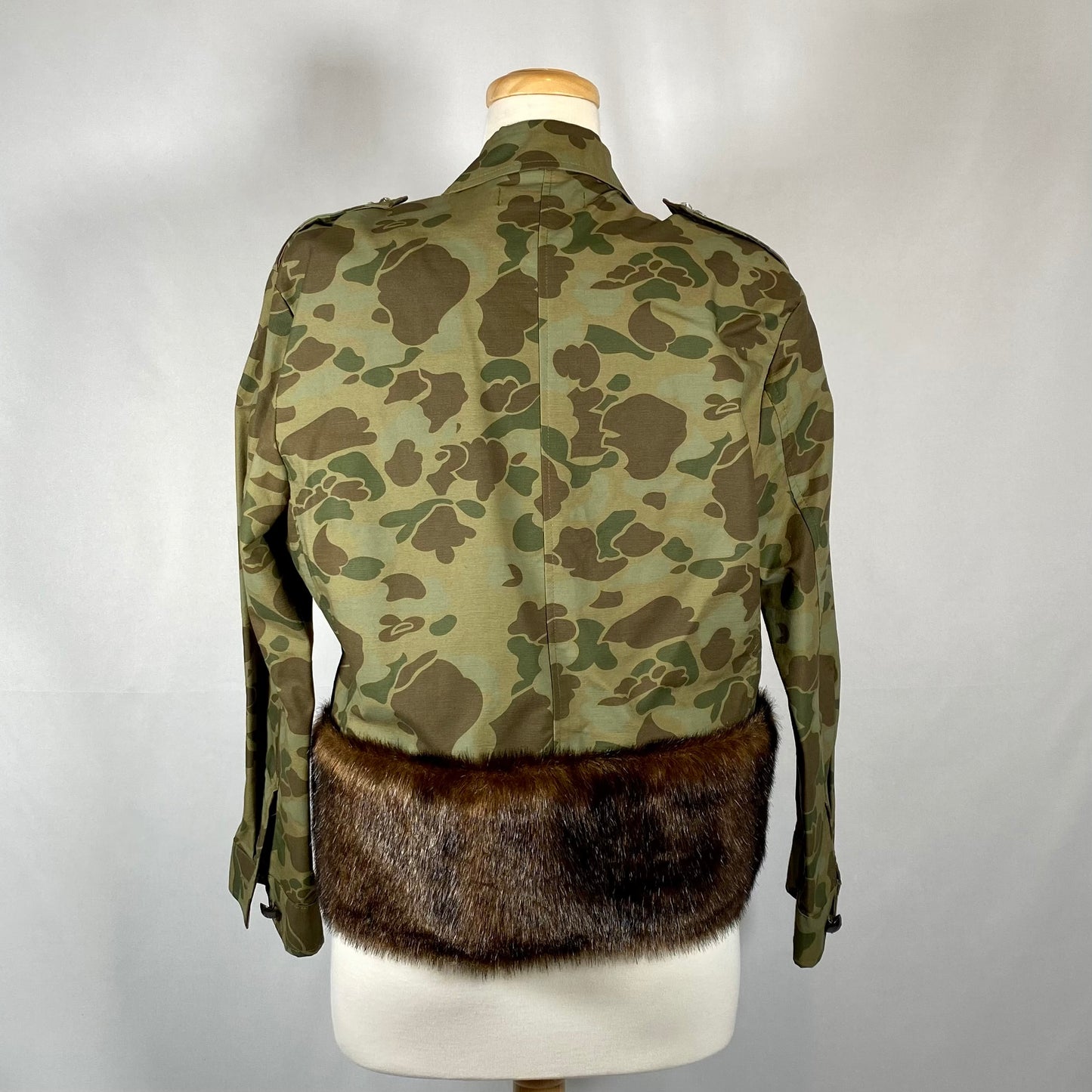 Zara Camo Faux Fur Jacket