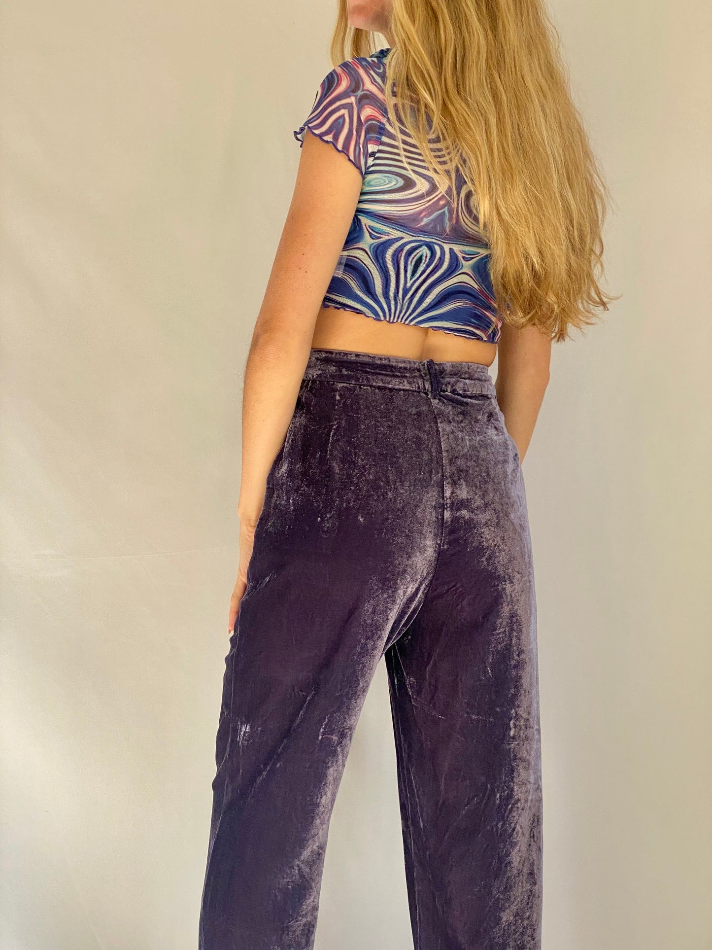 Purple Velour Zara Pant