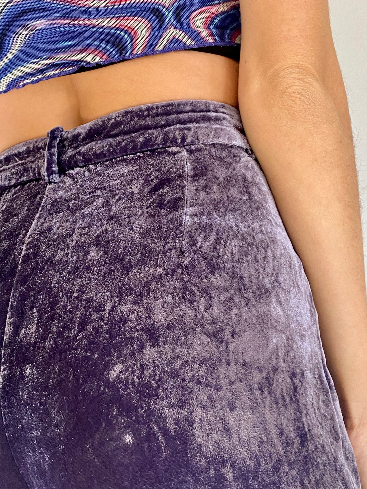 Purple Velour Zara Pant