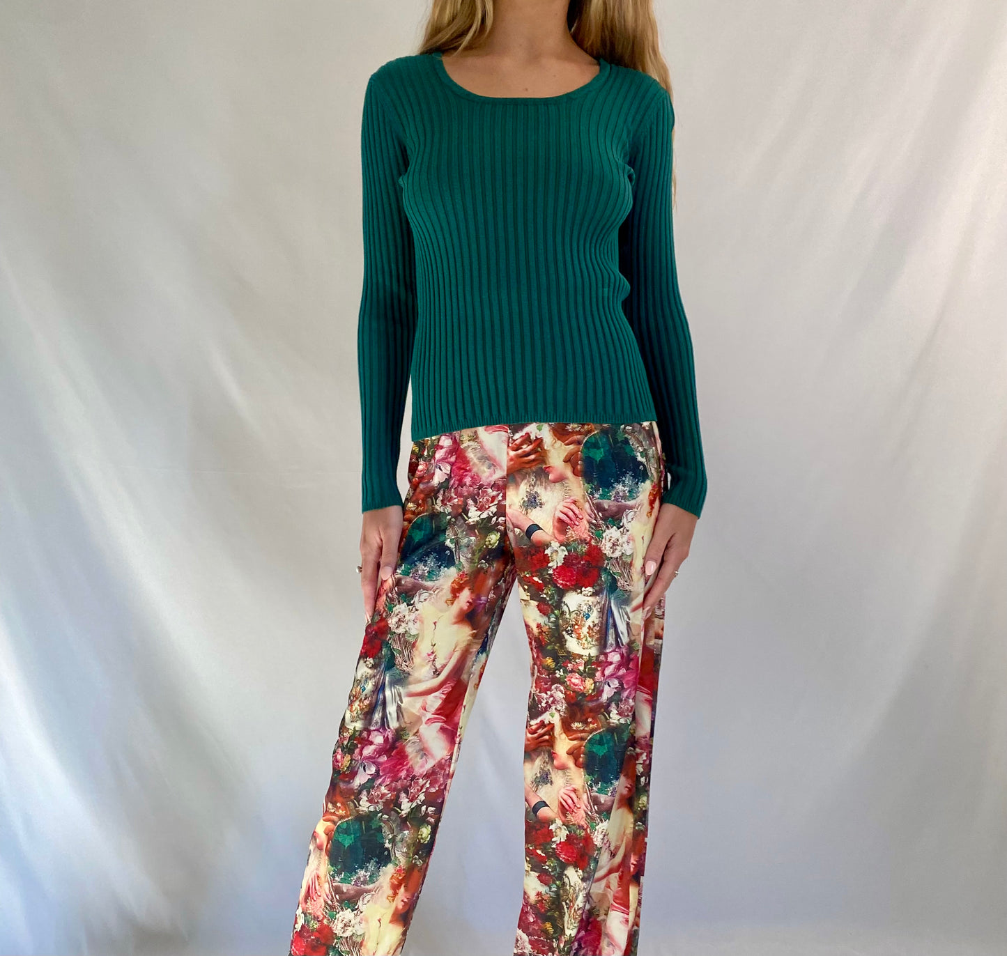 Green Textured Long Sleeve