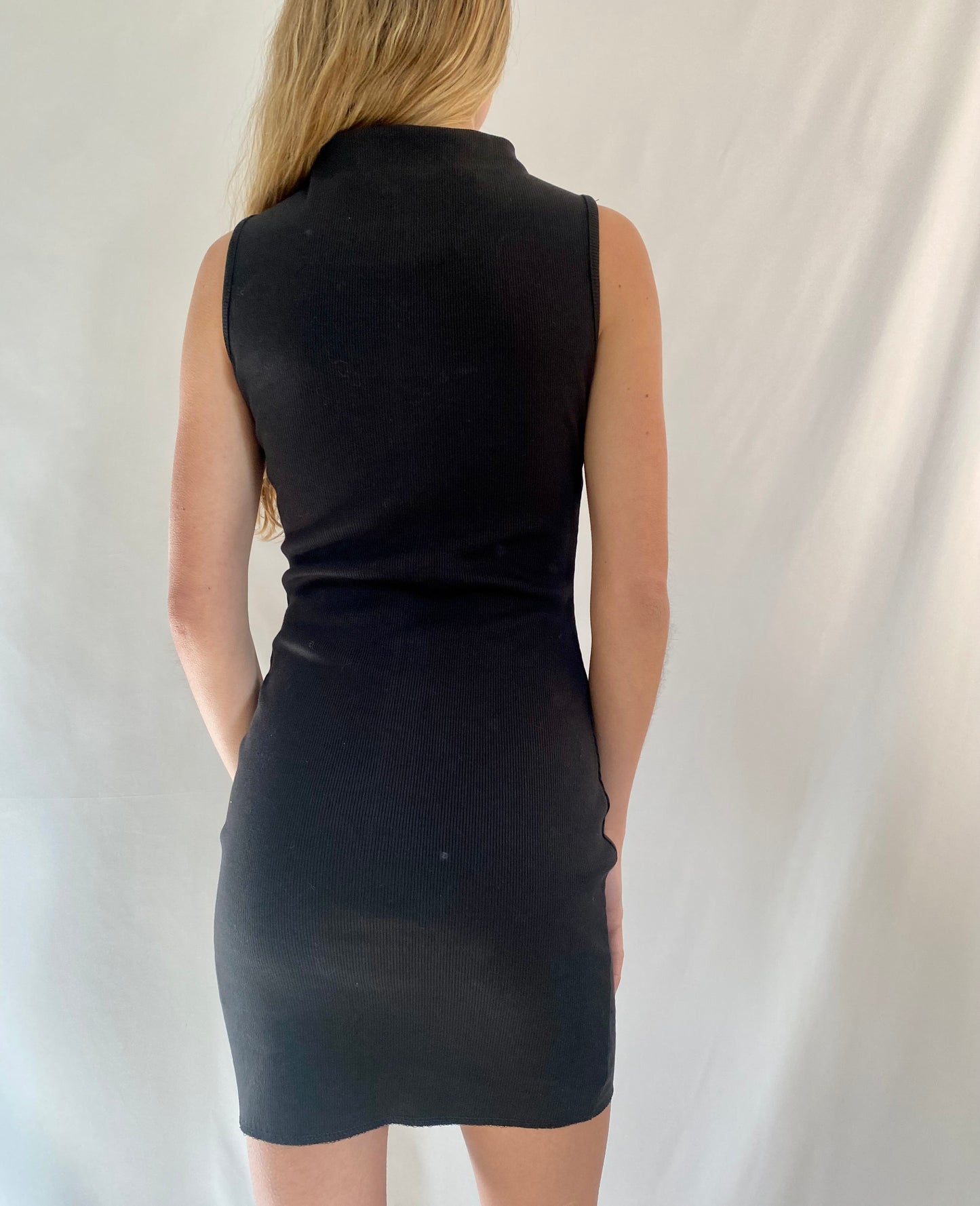 Black High-Neck Bodycon Dress