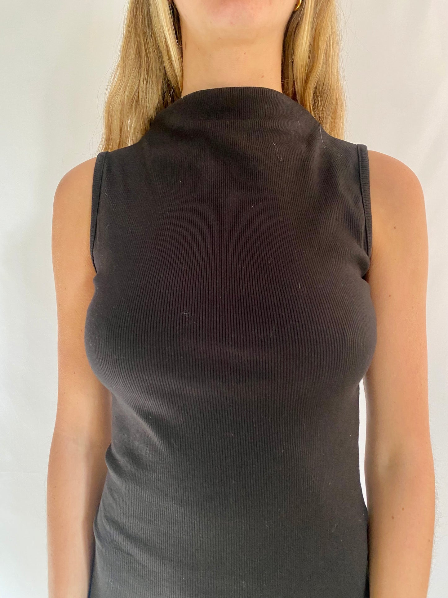 Black High-Neck Bodycon Dress