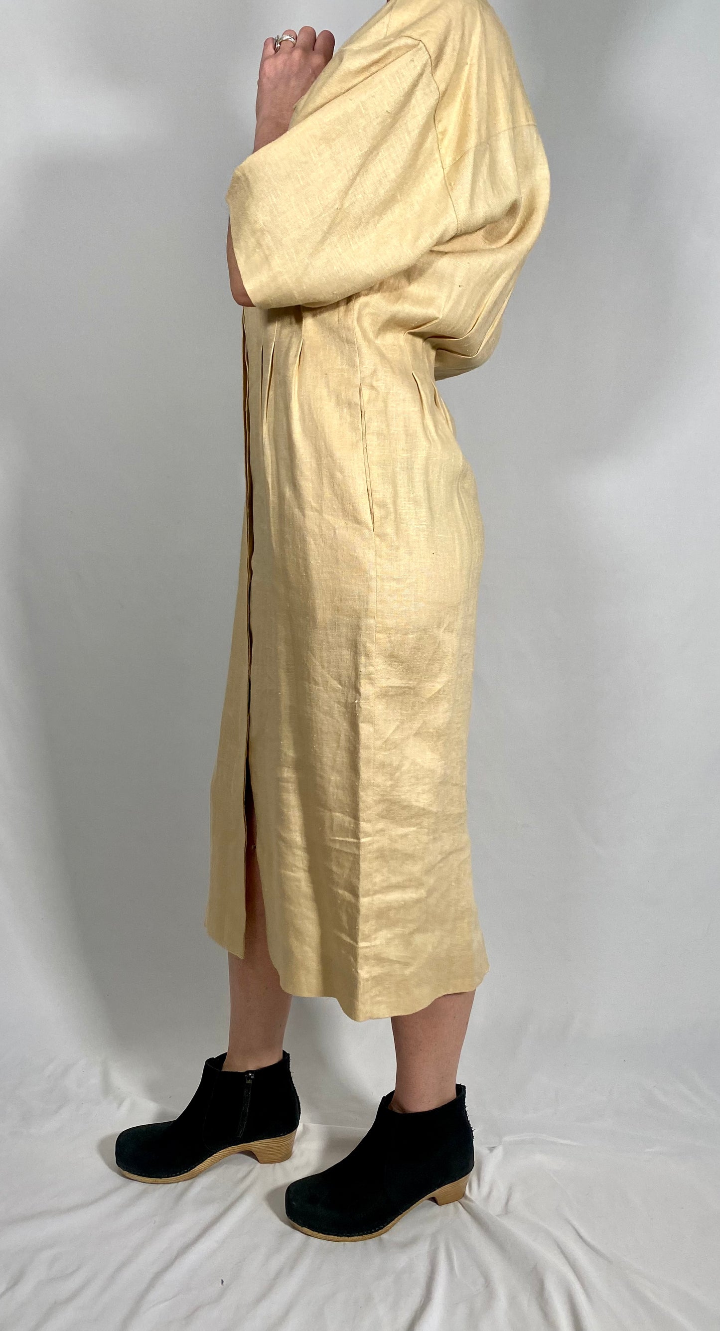 Vintage Liz Claiborne Linen Maxi Shirt Dress