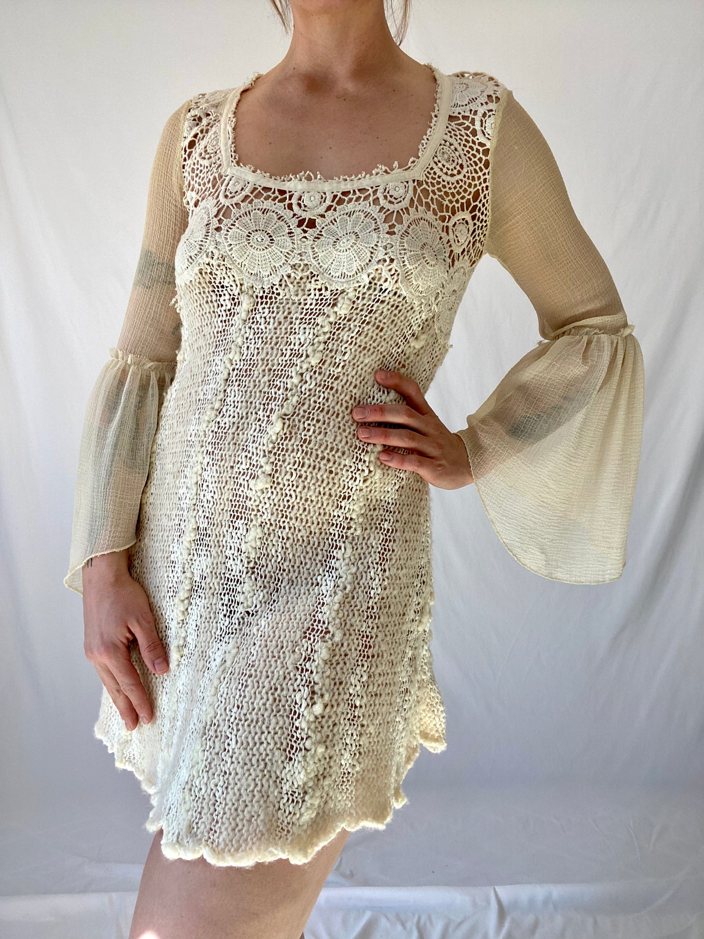 Free People Crochet Wool Dress