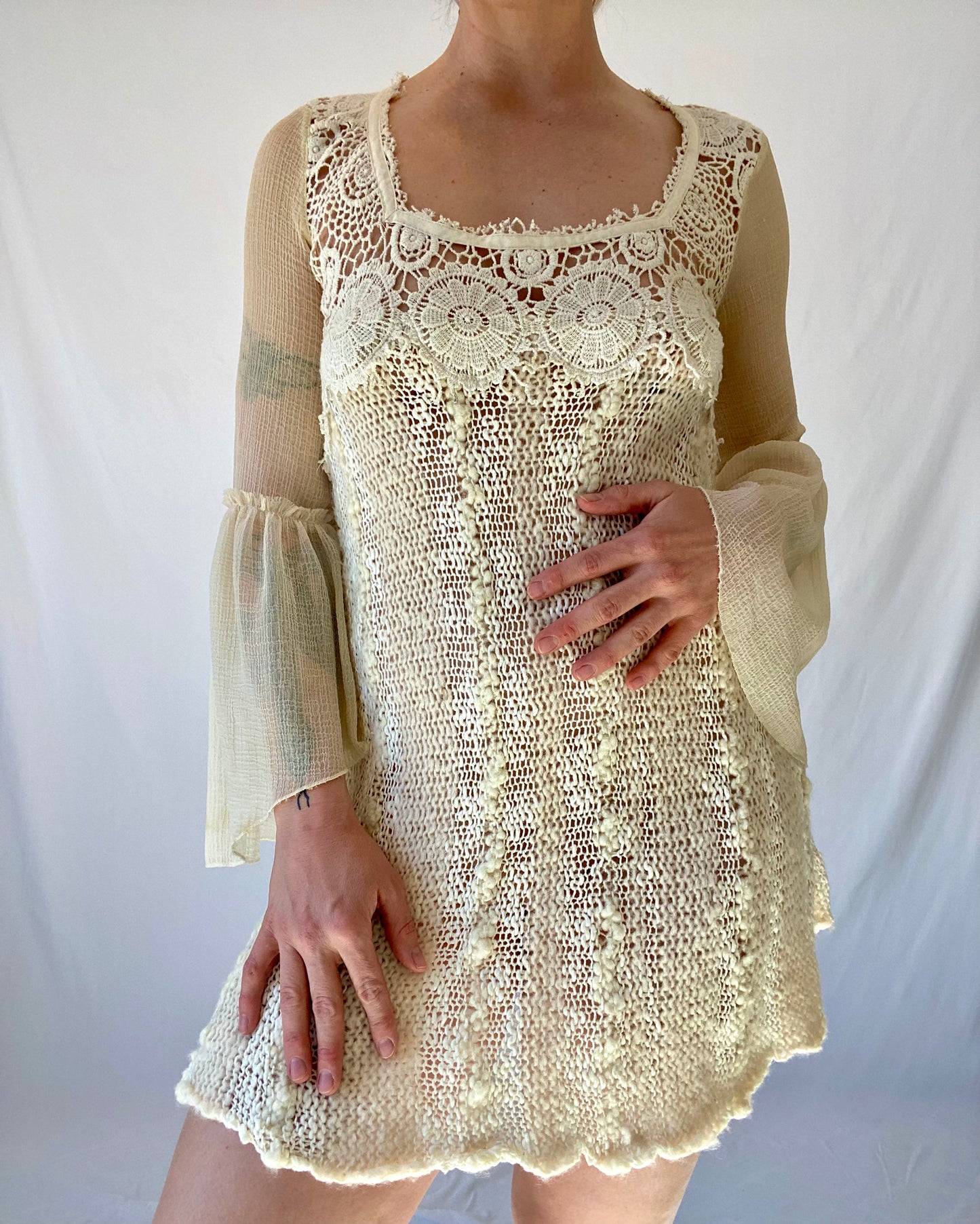 Free People Crochet Wool Dress