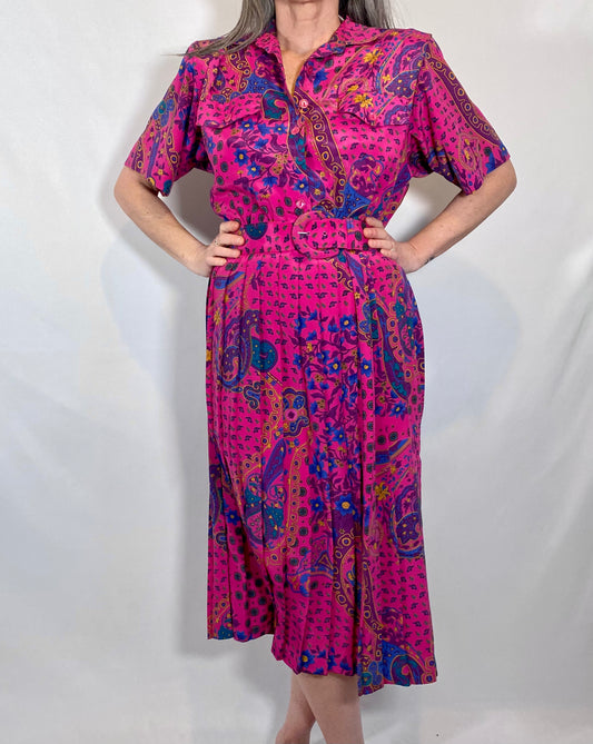 Vintage Leslie Fay Paisley Dress