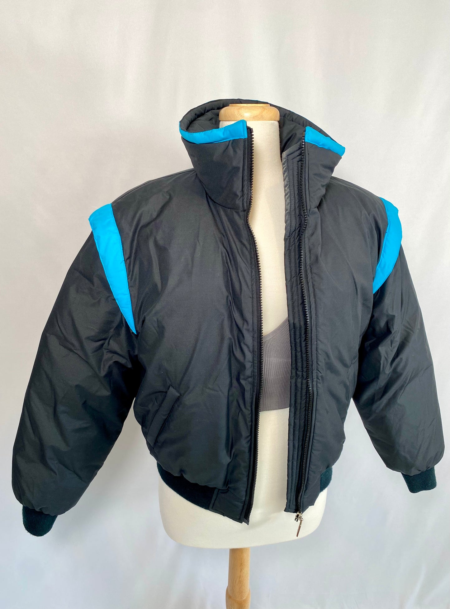 Vintage Black & Blue Down Jacket