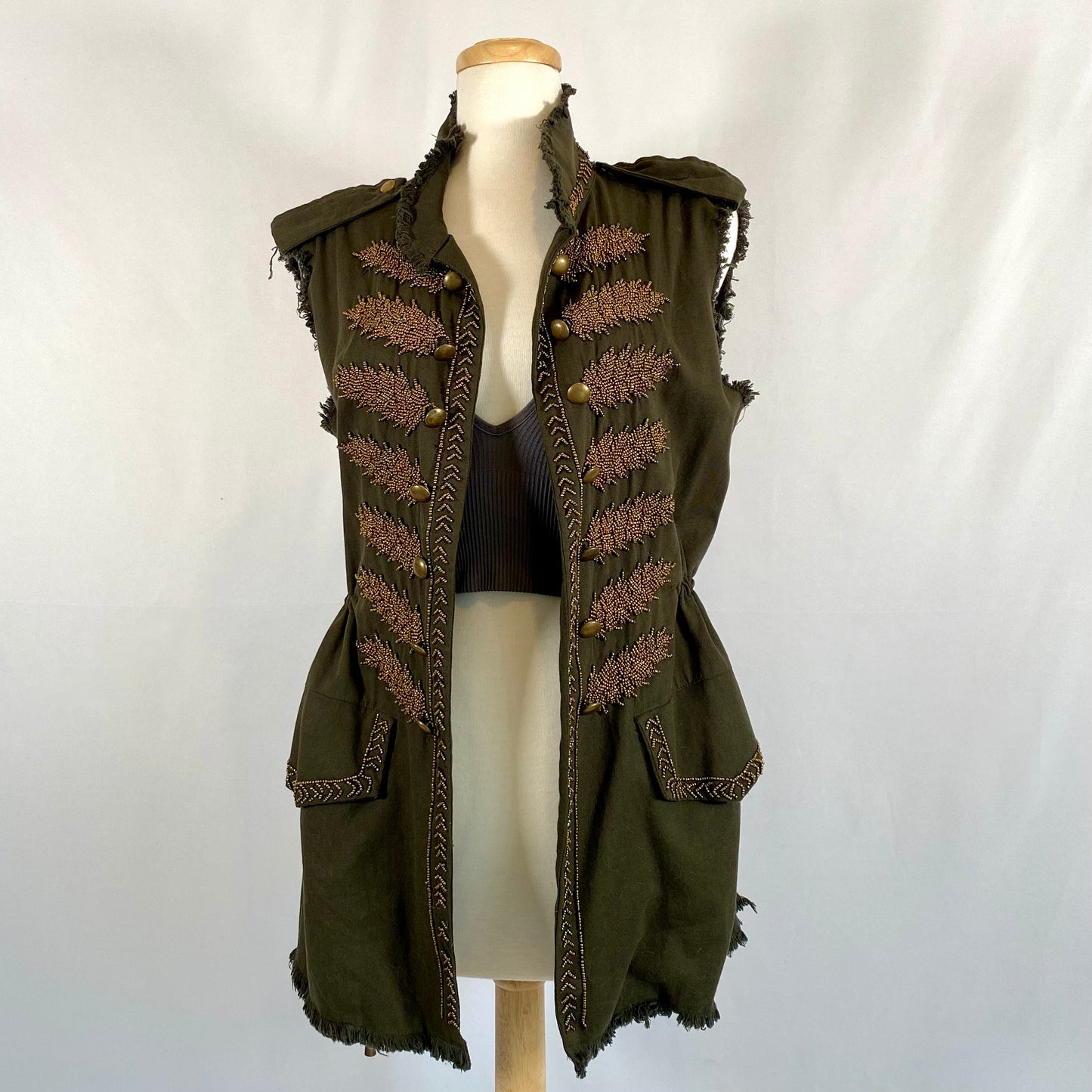 Zara Vest WIth Gold Beaded Accents