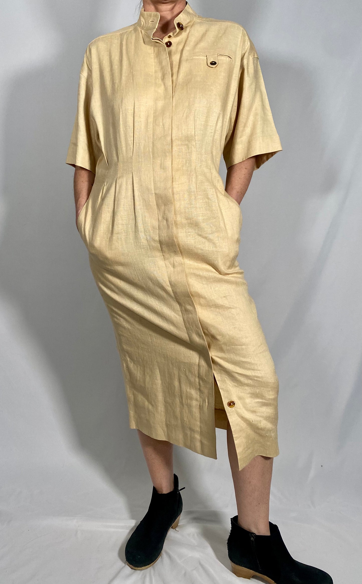 Vintage Liz Claiborne Linen Maxi Shirt Dress