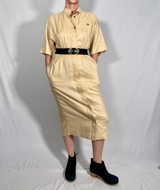 Vintage Liz Claiborne Linen Maxi Shirt Dress