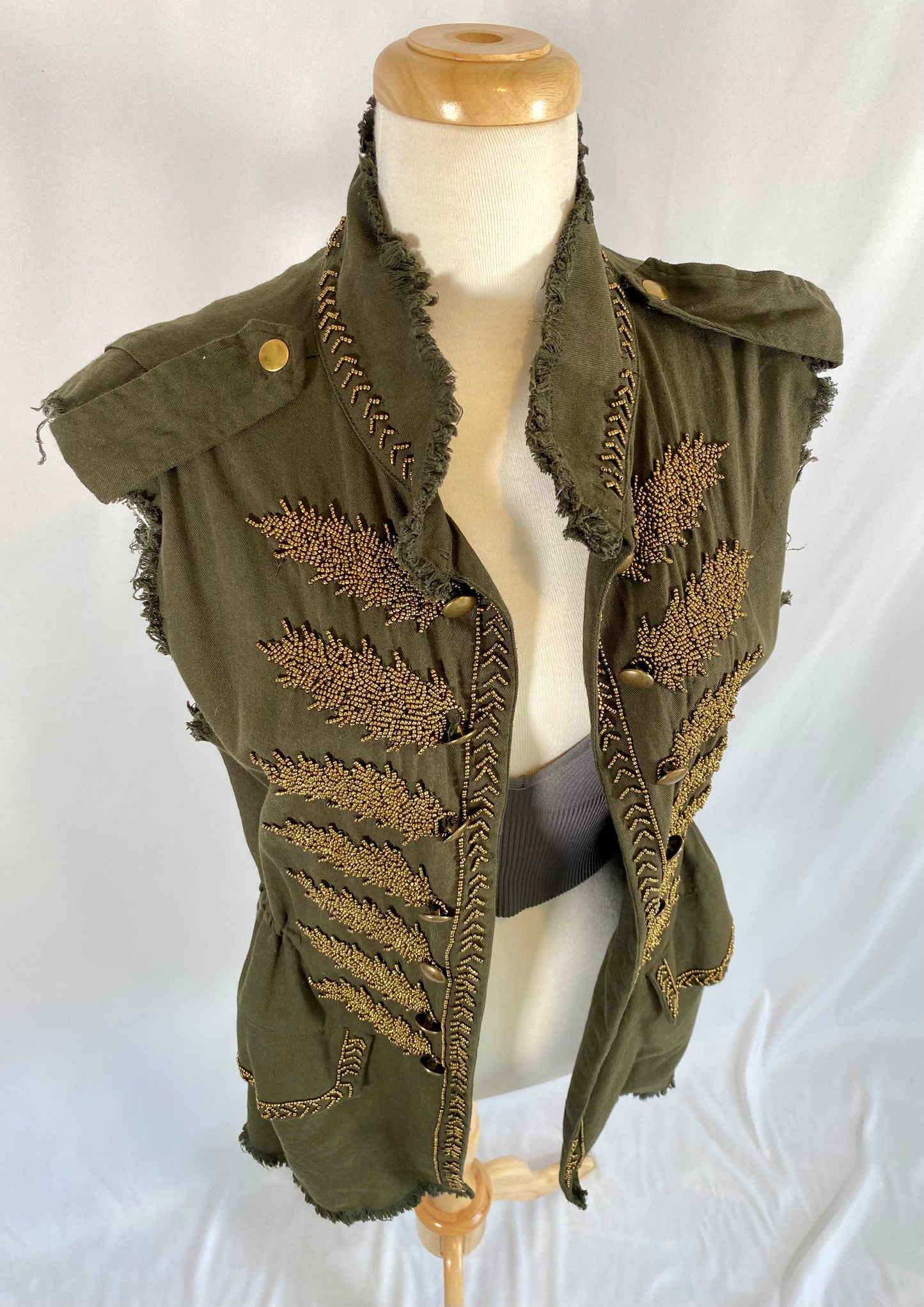 Zara Vest WIth Gold Beaded Accents