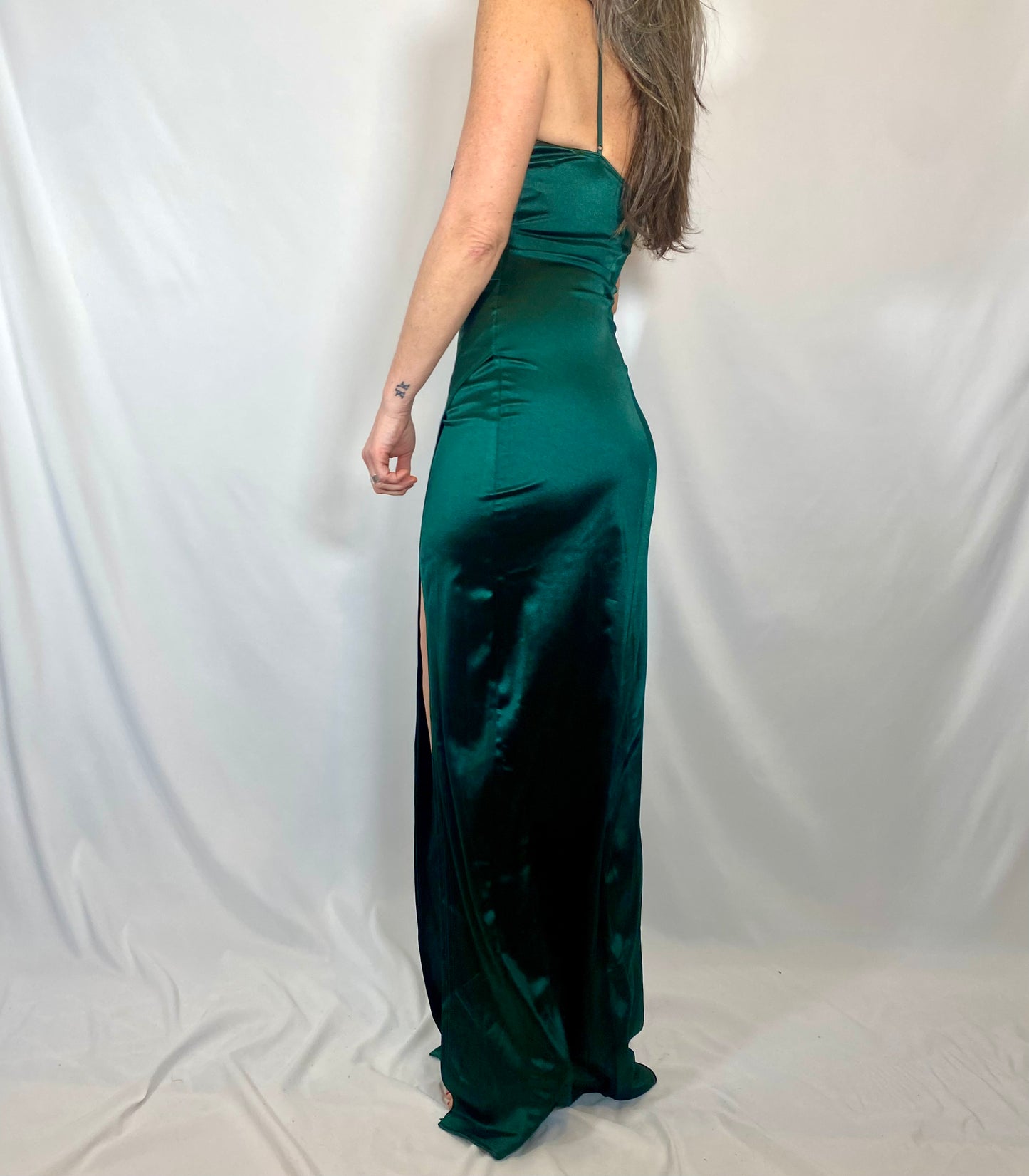 High Slit Sexy Green Dress