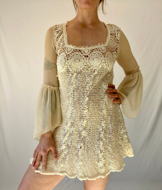 Free People Crochet Wool Dress