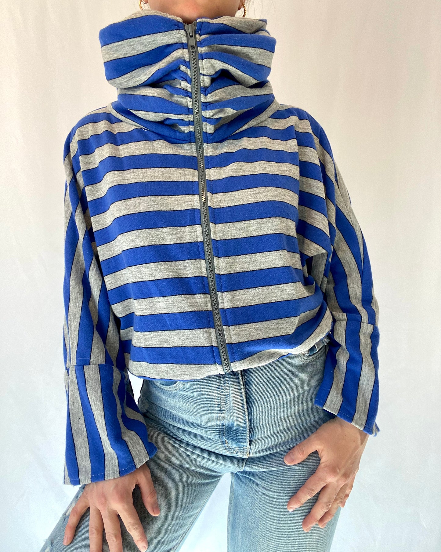 Vintage Striped Zip Up Jacket