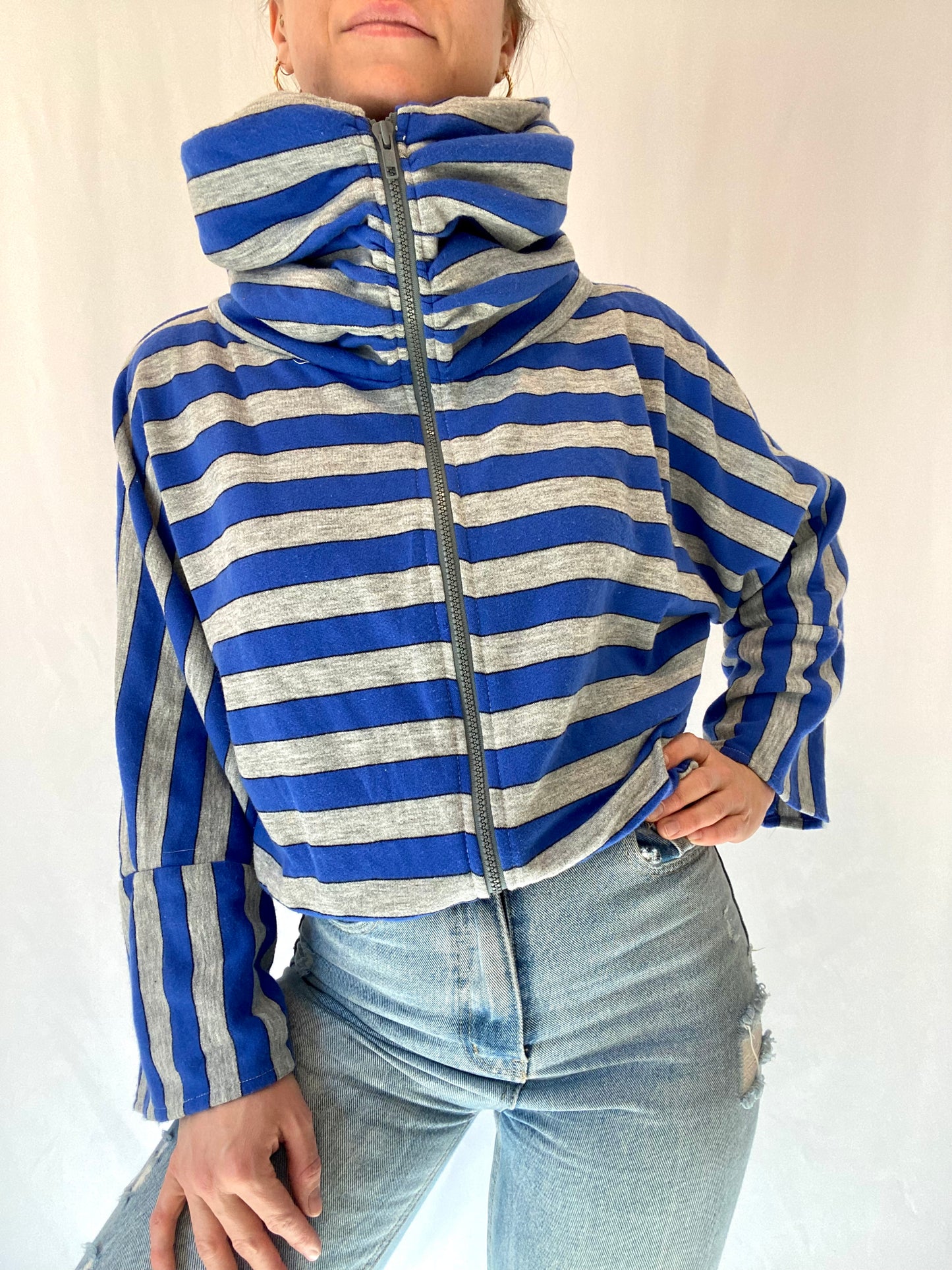 Vintage Striped Zip Up Jacket