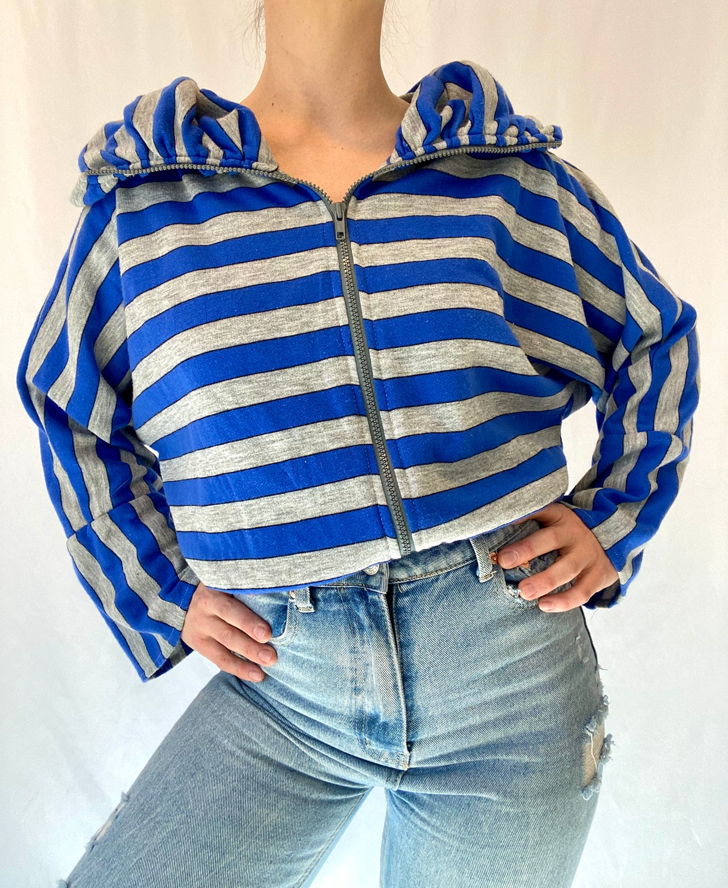 Vintage Striped Zip Up Jacket