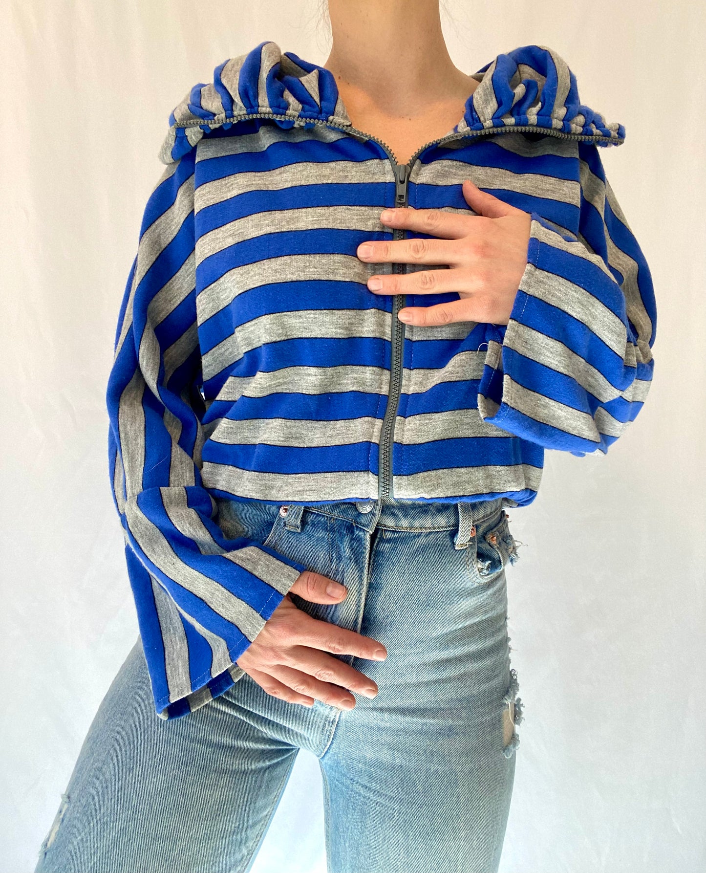 Vintage Striped Zip Up Jacket