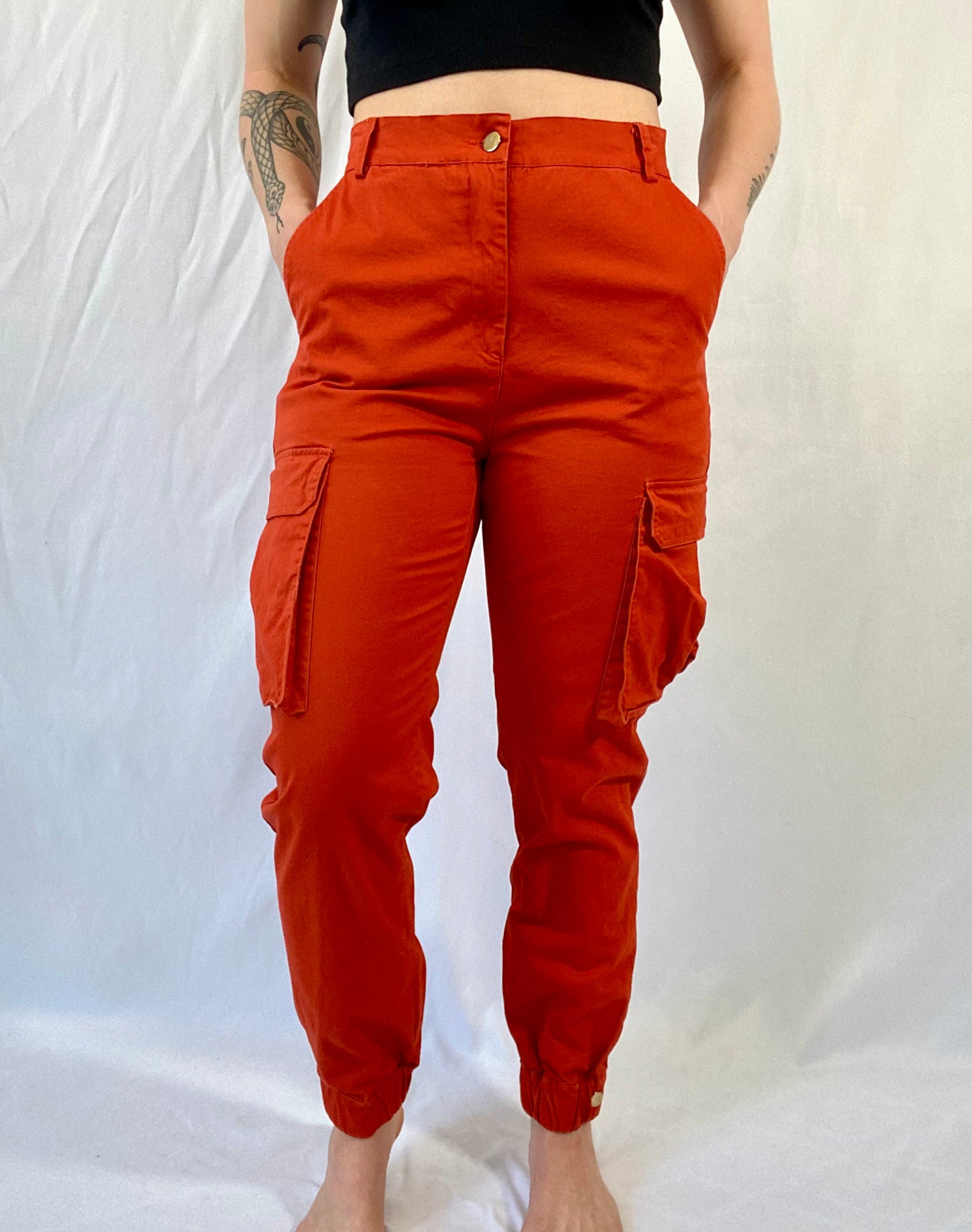 Coral Red Joggers