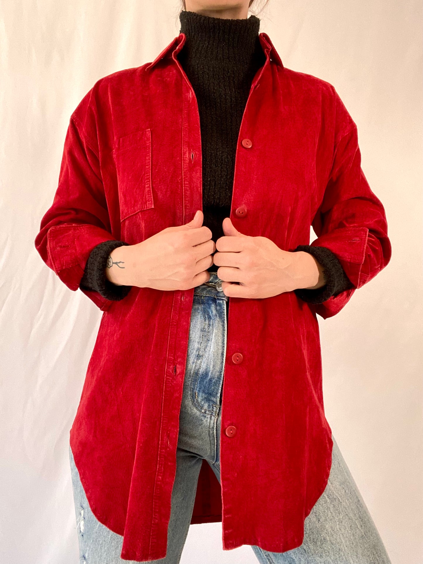 Vintage Suede Button Up