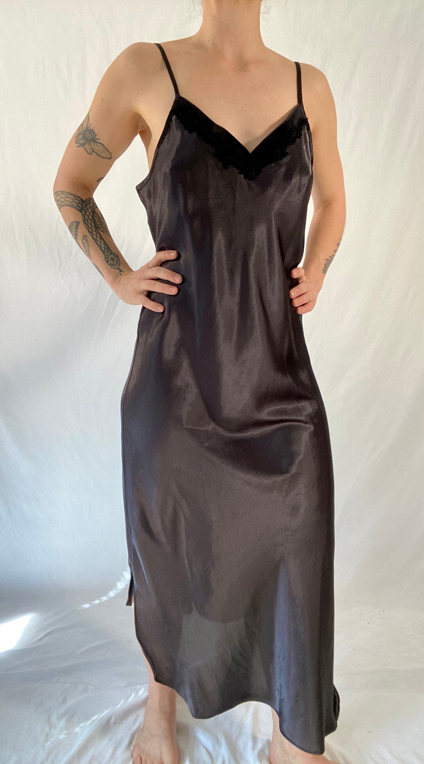 Vintage Black Slip Dress