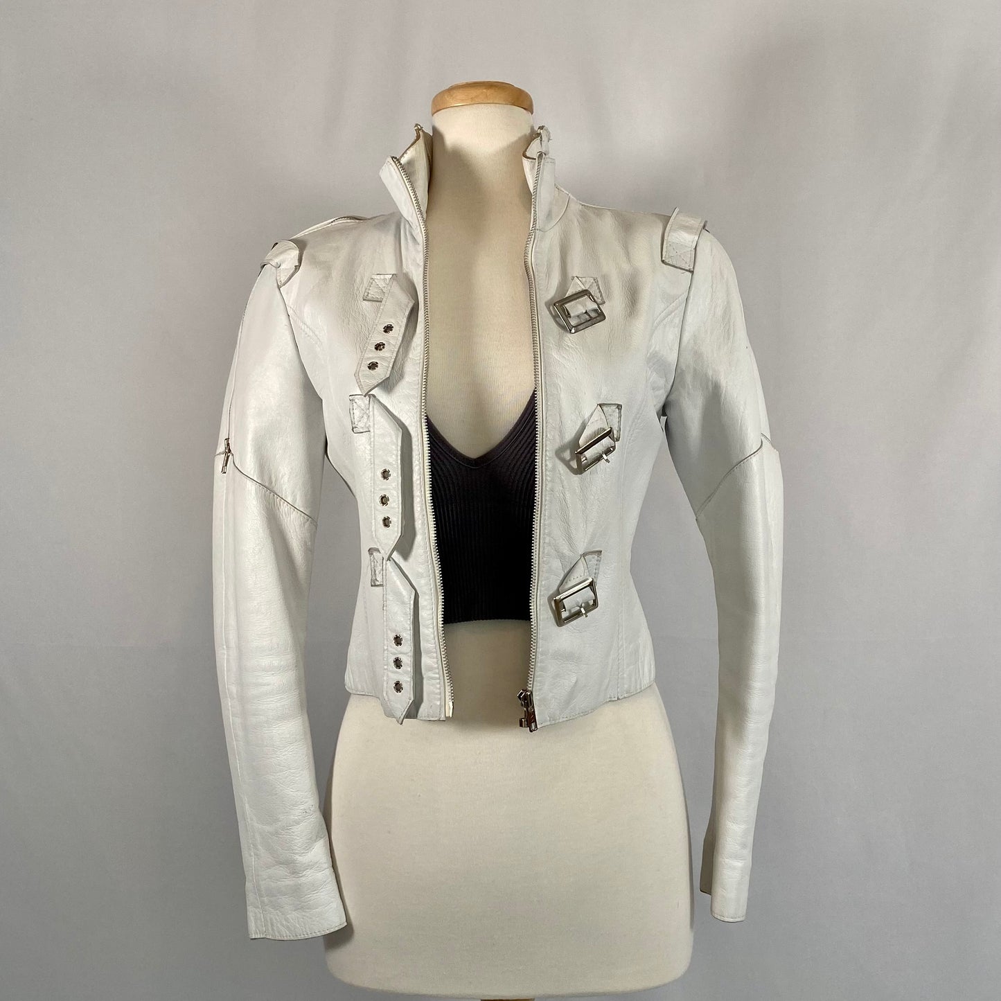 Italian White Leather Jacket