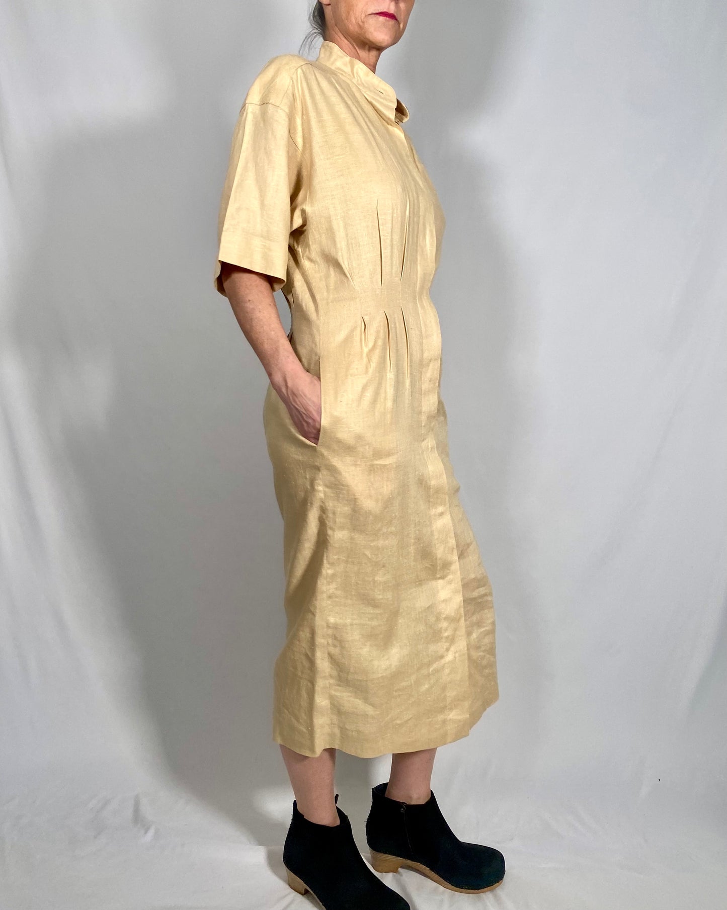 Vintage Liz Claiborne Linen Maxi Shirt Dress