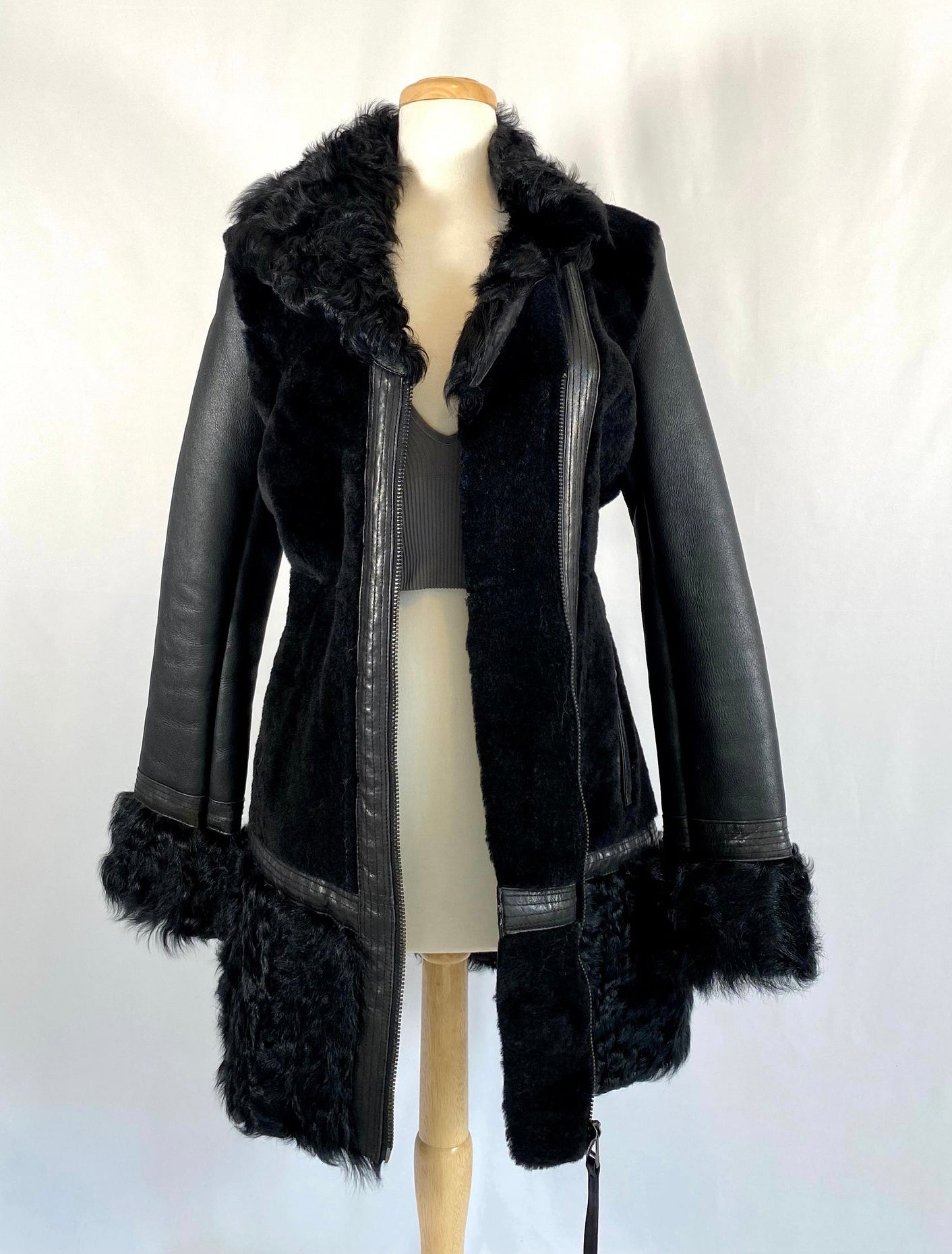 Topshop Premium Real Shearling Leather Sheepskin Coat