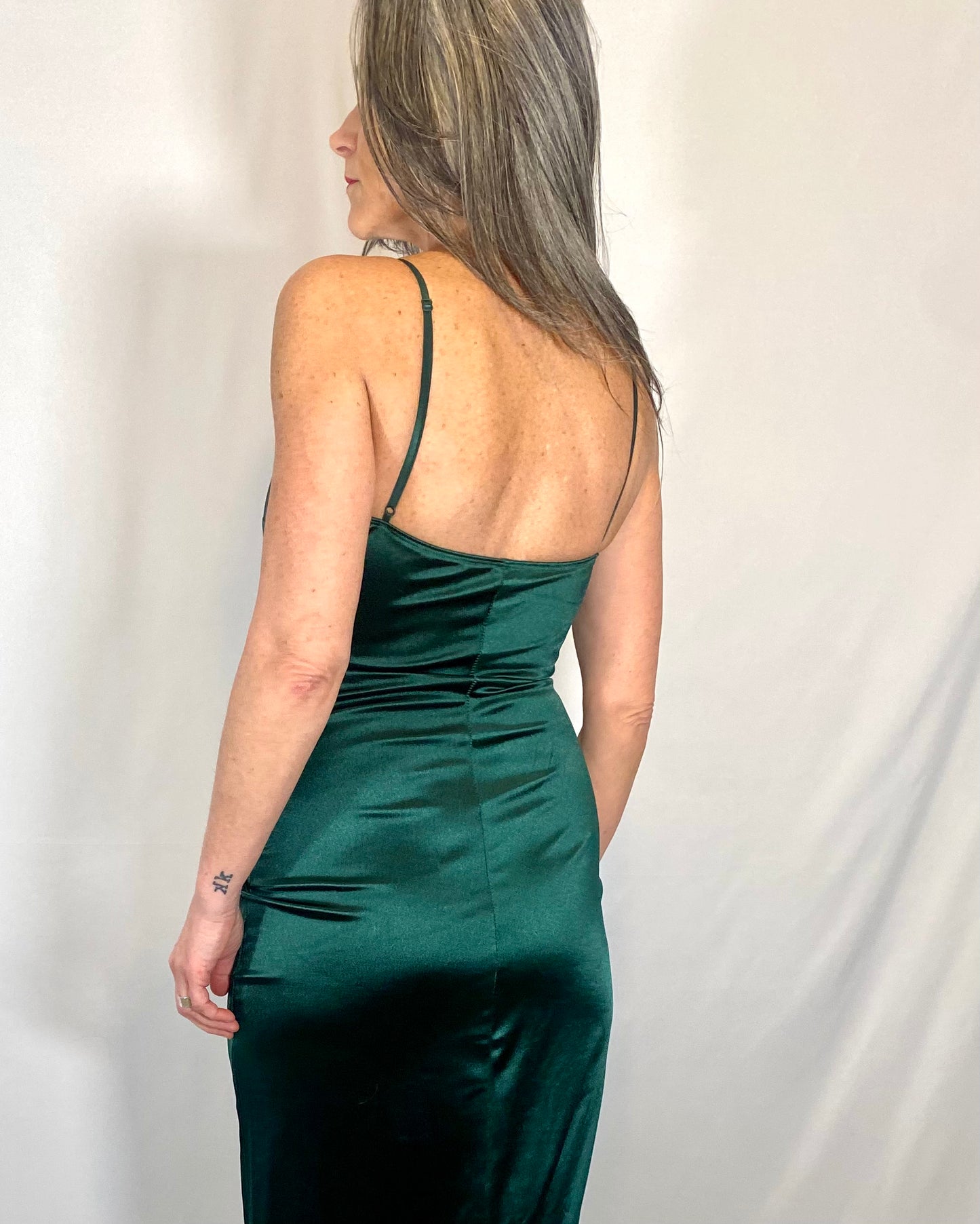 High Slit Sexy Green Dress