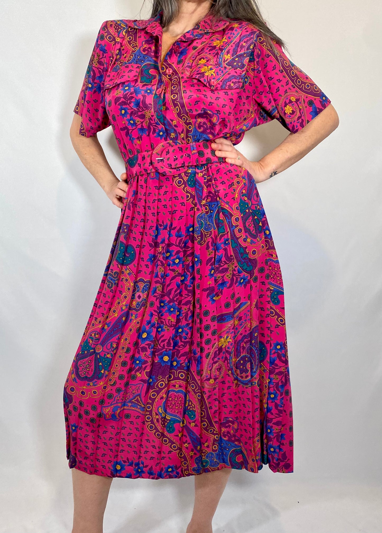 Vintage Leslie Fay Paisley Dress