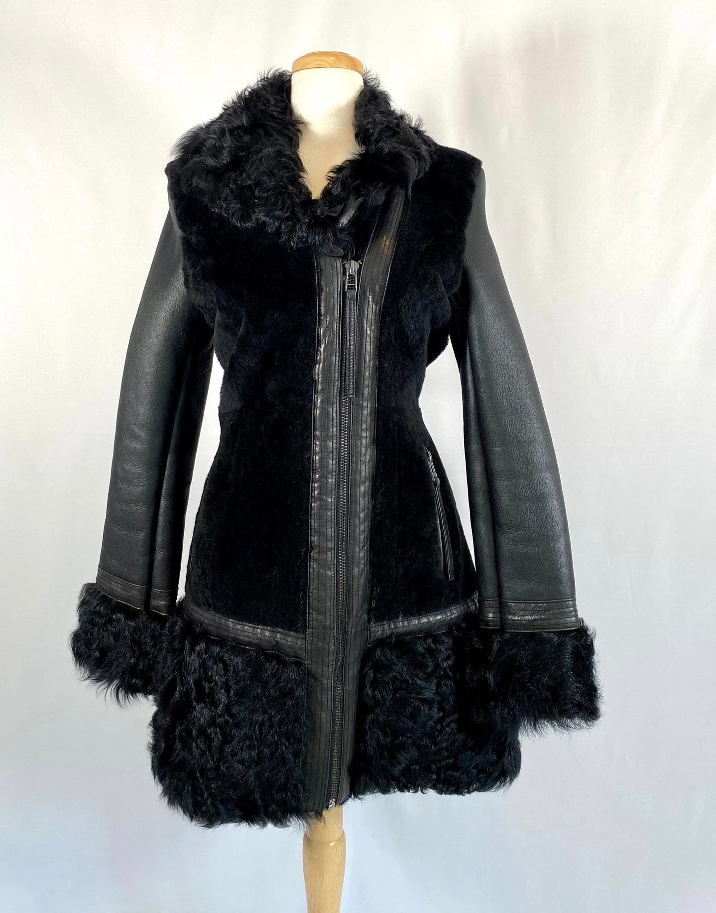 Topshop Premium Real Shearling Leather Sheepskin Coat